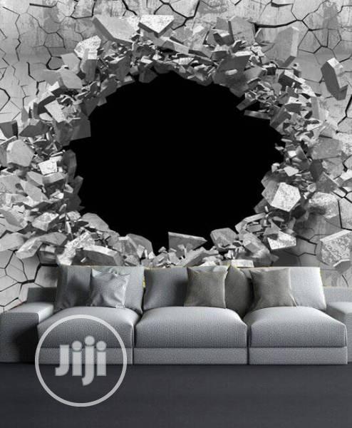 Black Hole In A Cracked Wall Design Wall Mural 8D