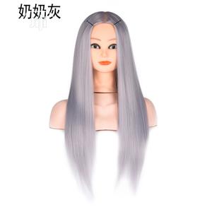 Mannequin Head Grandma Gray Hair Wig