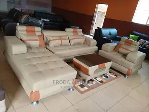 Quality Couch: L-Shape Sofa,Single Chair and Table. Jpcrll19