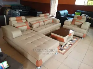 Quality Couch: L-Shape Sofa,Single Chair and Table. Jpcrll19