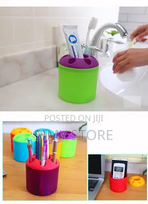 Multi-purpose Plastic Toothpaste And Toothbrush Holder