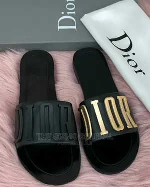 Dior Black Logo Diorevolution Leather Slide