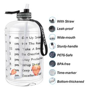 USA AOMAIS Gallon Water Bottle With Motivational Time Marker