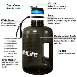 USA Quifit Gallon Water Bottle With Straw and Motivational