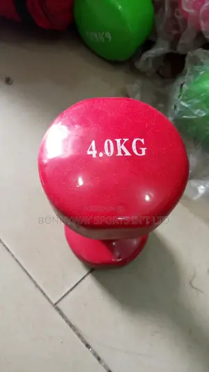 Complete Set Of 4kg Rubber Dumbells
