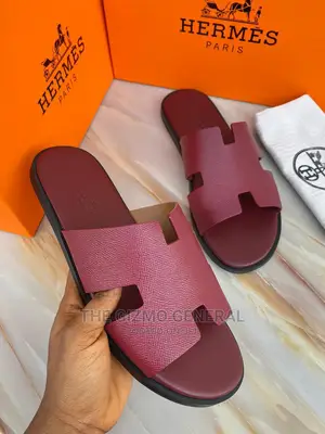 Hermes Mens Izmir Leather Slippers