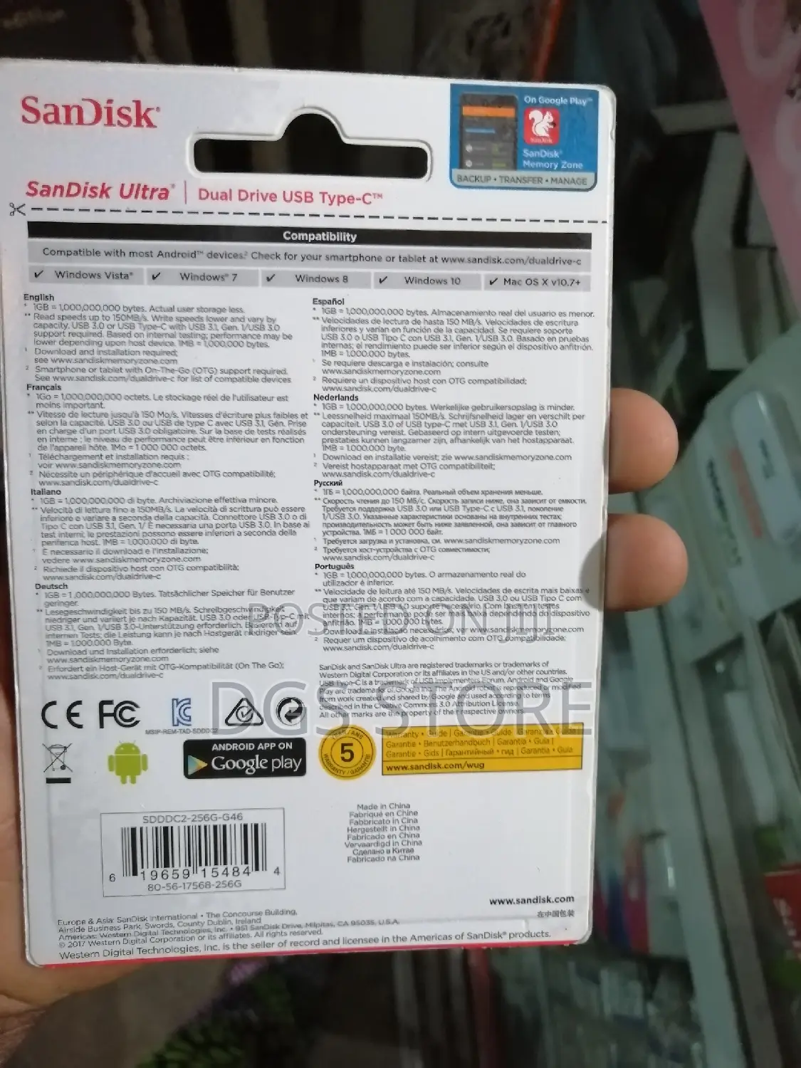 Sandisk Ultra Flash Drive OTG 256gb for Type C