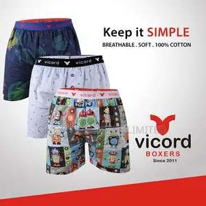 100% Breathable Cotton Vicord 3-in-1 Boxers