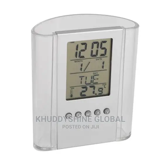 Pen Stand With Digital Clock