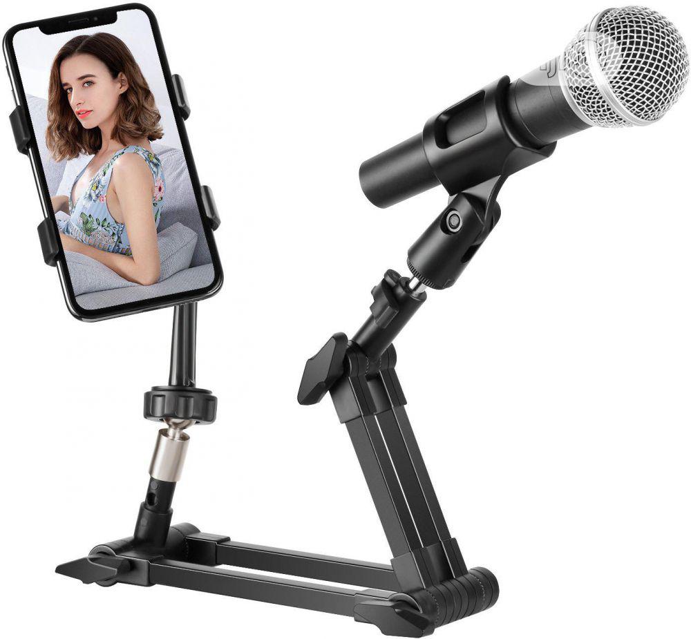 Adjustable Microphone & Phone Holder Stand