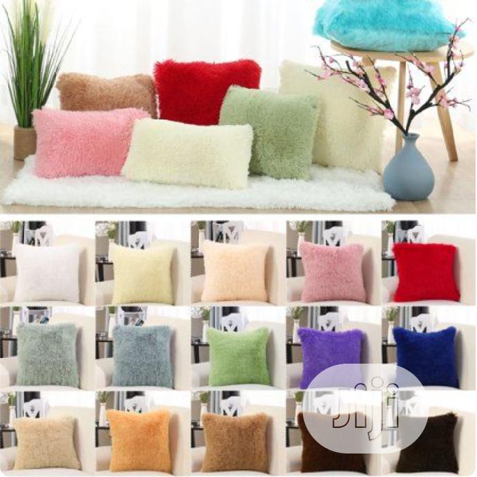 Furry and Fabric Throw Pillows