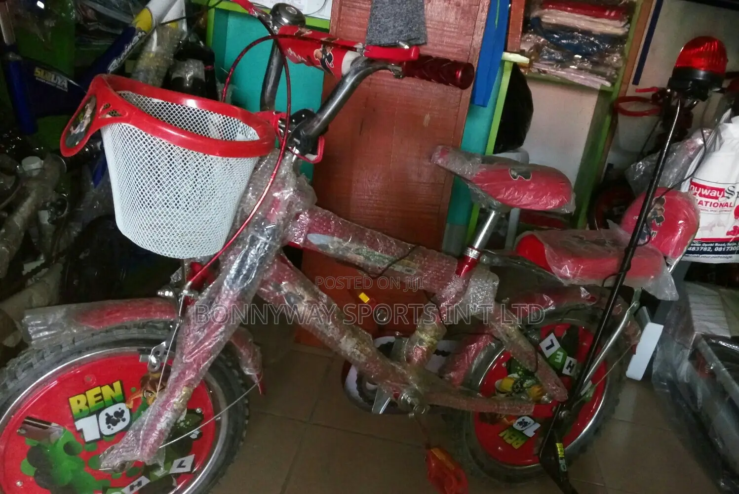 Size 16 Children Riding Bike With Security Light