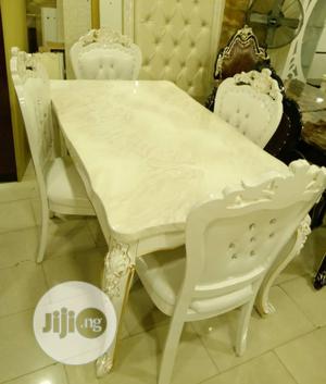 Wooden/Marble Royal White Dinning Set