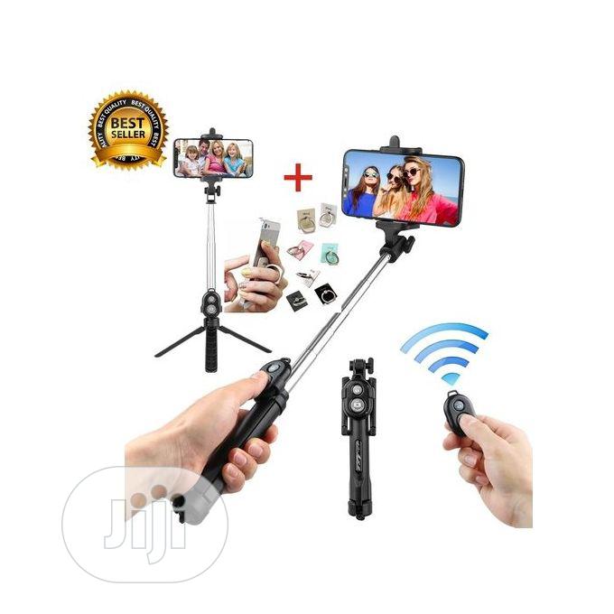 Black Bluetooth Controller Tripod Selfie Stick