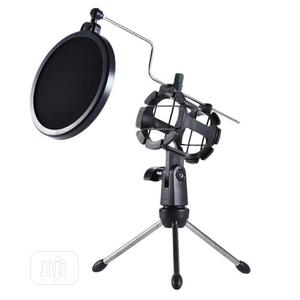 Desktop Tripod Stand for Microphone With Windscreen Filter