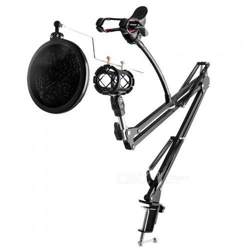 Mic Stand Phone Holder Filter Adjustable Desk Recording