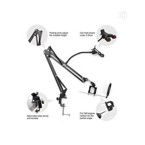 Mic Stand Phone Holder Filter Adjustable Desk Recording