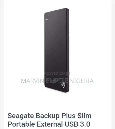 Seagate Backup Plus Slim Portable External Hard Drive- 500gb