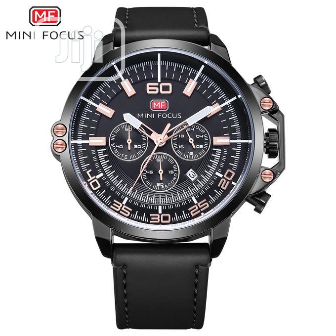 Mini Focus Top Luxury Black Leather Wrist Watch