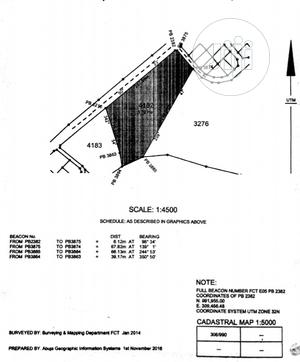 Abuja 3.79 Hectares School or Public Inst. Land for Sale