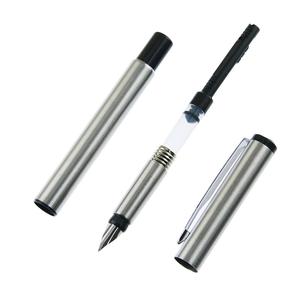 Silver Metal Vector Fountain Pen 0.5mm Nib Full Metal Body