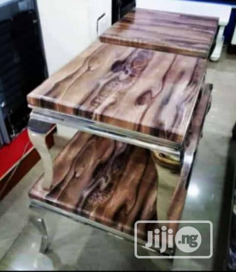 Marble Center Table With Two Side Stool