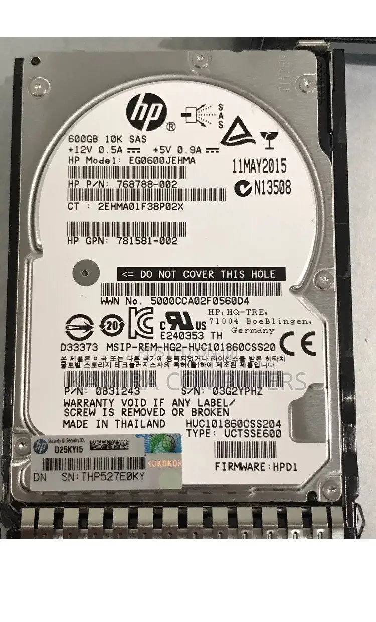 600GB SAS HDD 2.5 10k With Tray
