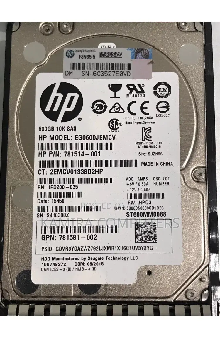 600GB SAS HDD 2.5 10k With Tray