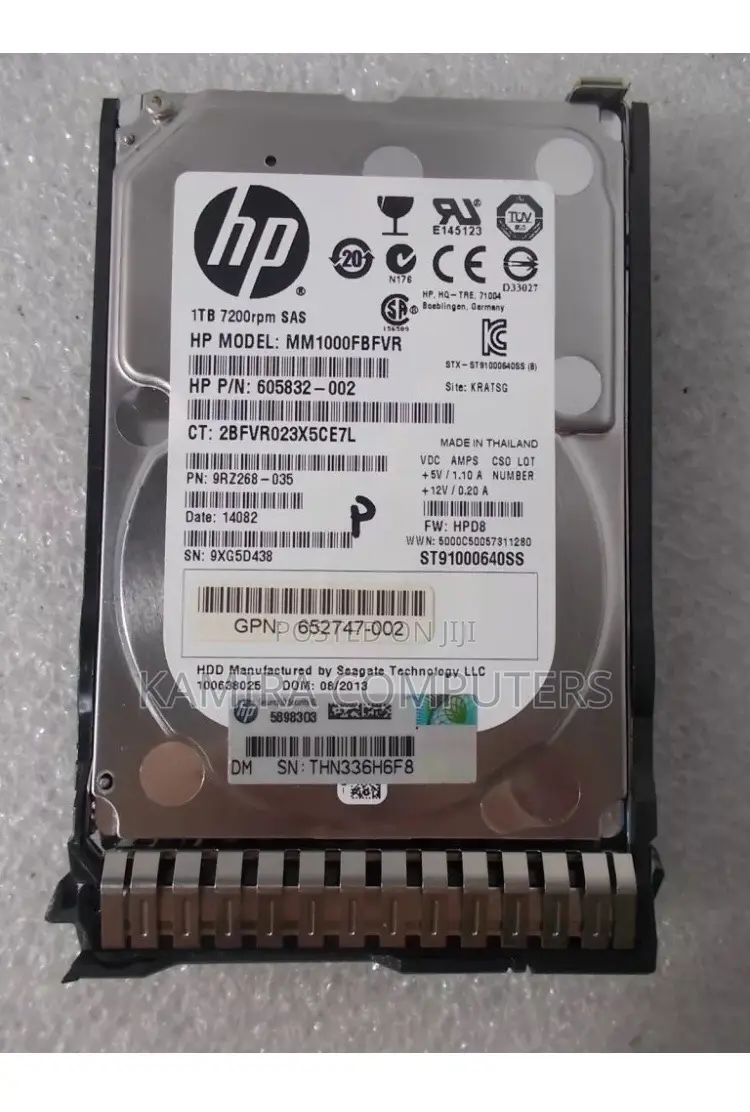HP 1tb HDD 2.5 Sas 10K&7.2K With Tray