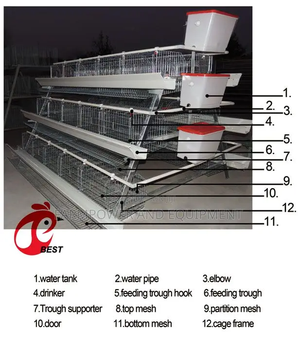 96 Capacity Layers Battery Cage
