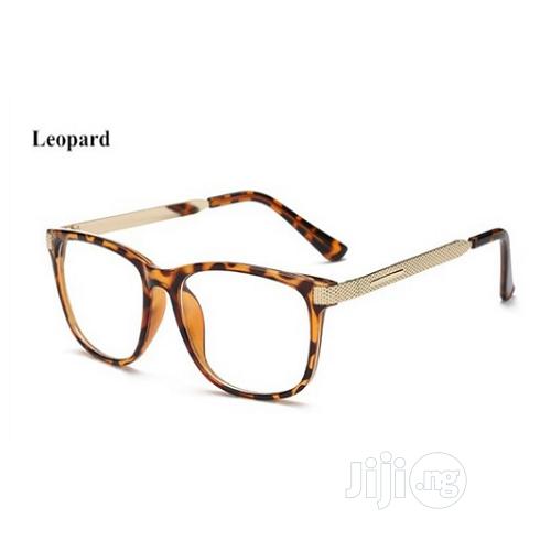 Retro Round Clear Glasses - Leopard Print