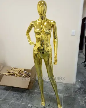 Gold Female Abstract Face Mannequin