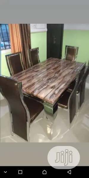 Unique Marbel Dinning Table With 6 Chairs