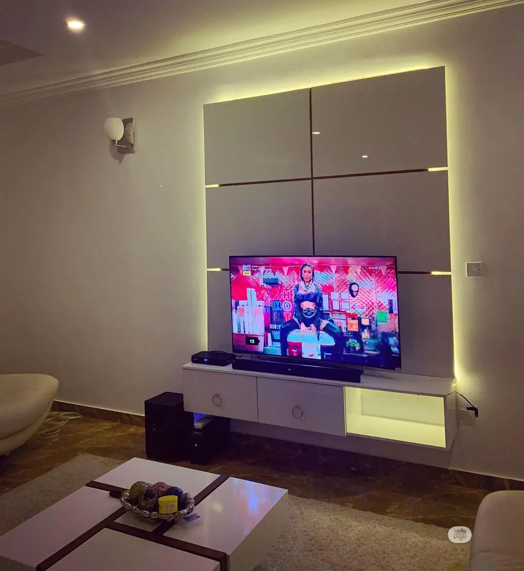 Wall TV Stand Panel With LED Lights