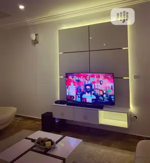 Wall TV Stand Panel With LED Lights