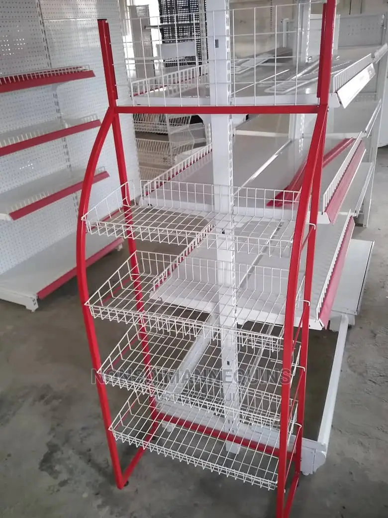 Red White Baskets Rack