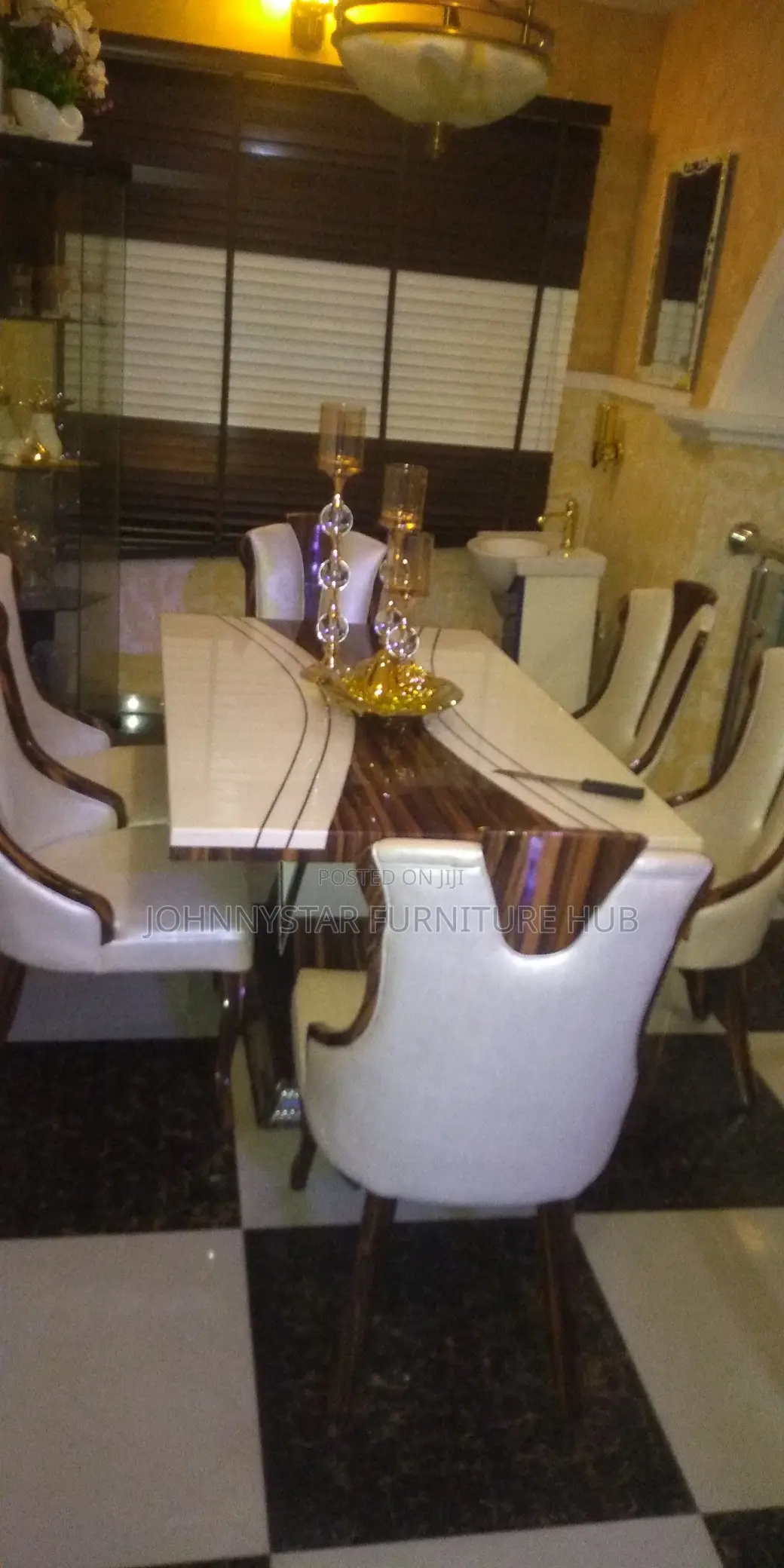 Italian Marble Dinning Tables With 6 Chairs