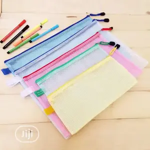 12pcs/Lot Gridding Waterproof Zip Bag Document Pen Filing