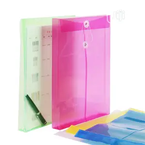 12PC A4 Office File Bag Button Closure Folder Bag Transparen