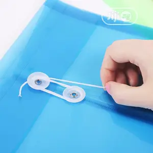 12PC A4 Office File Bag Button Closure Folder Bag Transparen