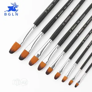 Photo - 9pcs/Set Oil Paint Brush Round Painting Brush for Watercolor