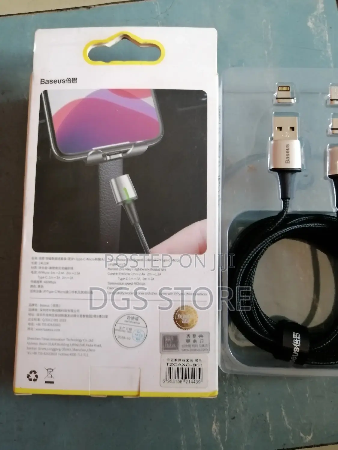 Baseus Zinc Magnetic Cable Kit Ip +Type C +Micro
