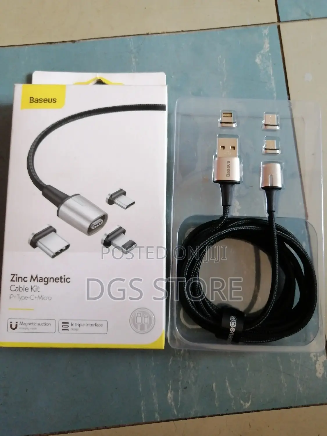 Baseus Zinc Magnetic Cable Kit Ip +Type C +Micro