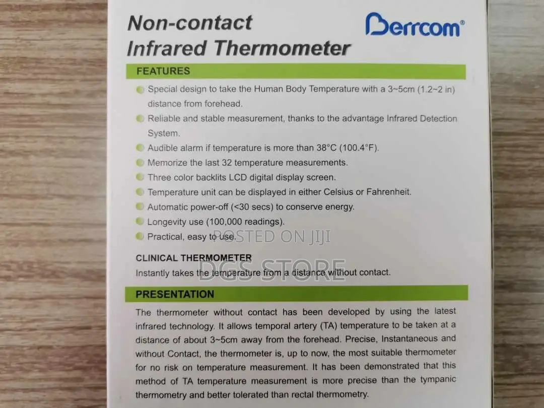 Berrcom Non Contact Lnfrared Thermometer Model (Jxb 178)