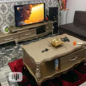 Royal Gold Center Table Nd Tv Set