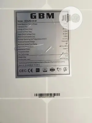 GBM 250w Mono Crystalline Solar Panel.