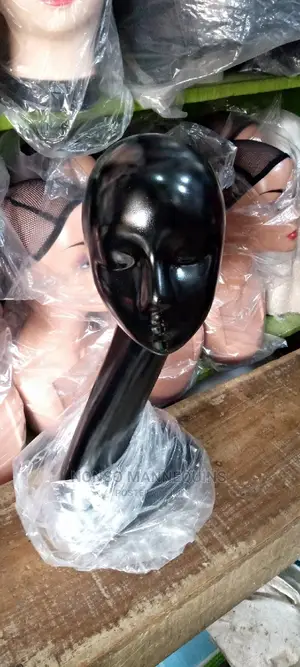 Black Long Neck Mannequin Head Plastic