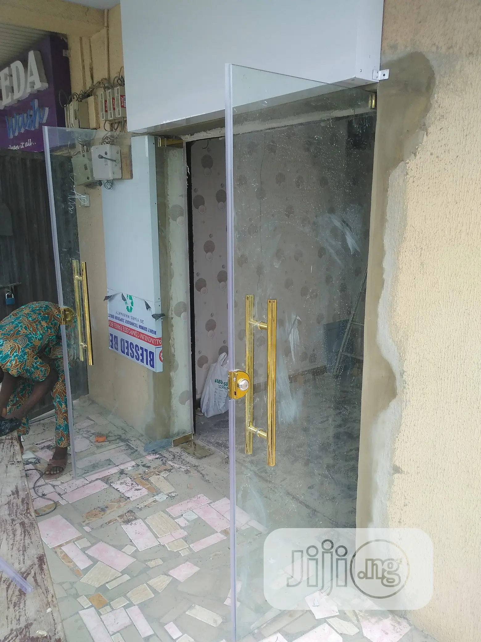 Golden Frameless Door