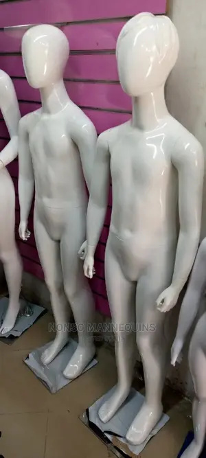 Teenagers Unisex Glossy White Mannequins