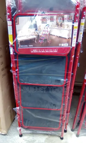 4steps Red Ladder Iron Ladder for House and Shop Use